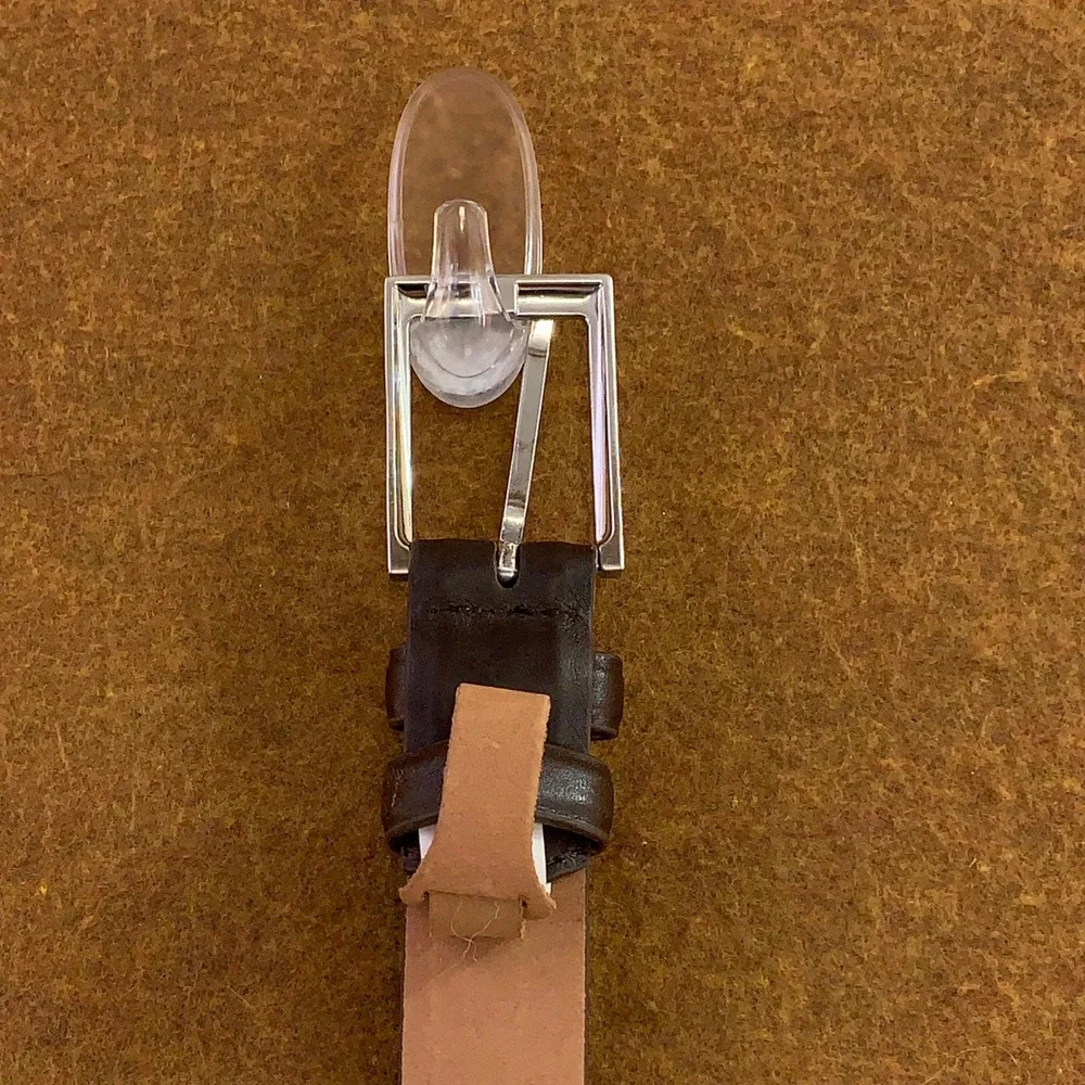 Bonobos Mens 38 Brown Genuine Leather Silver Buckle Dress Belt New
